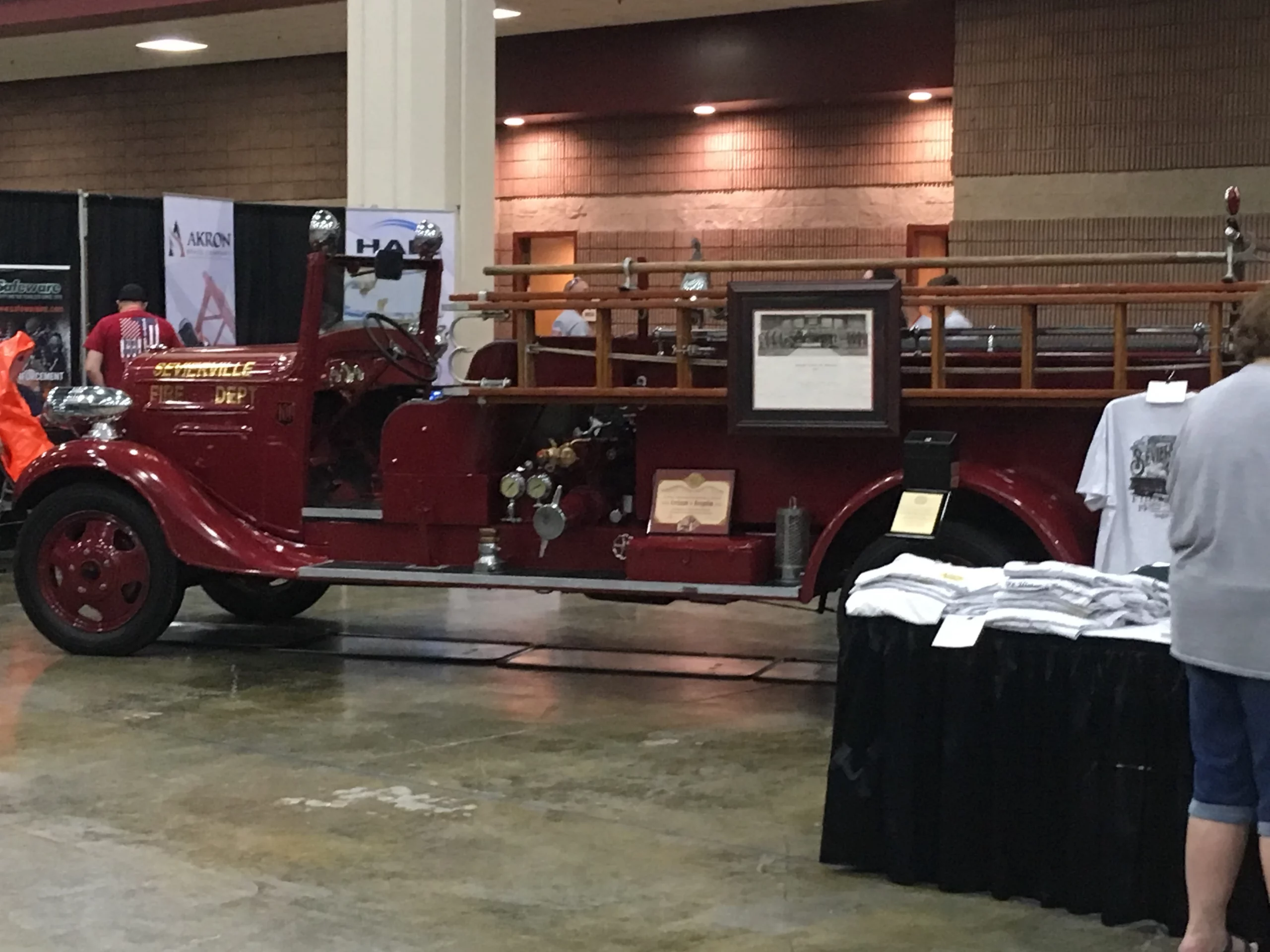 A vintage firetruck is on display at the Smoky Mountain Fire/Rescue Expo.