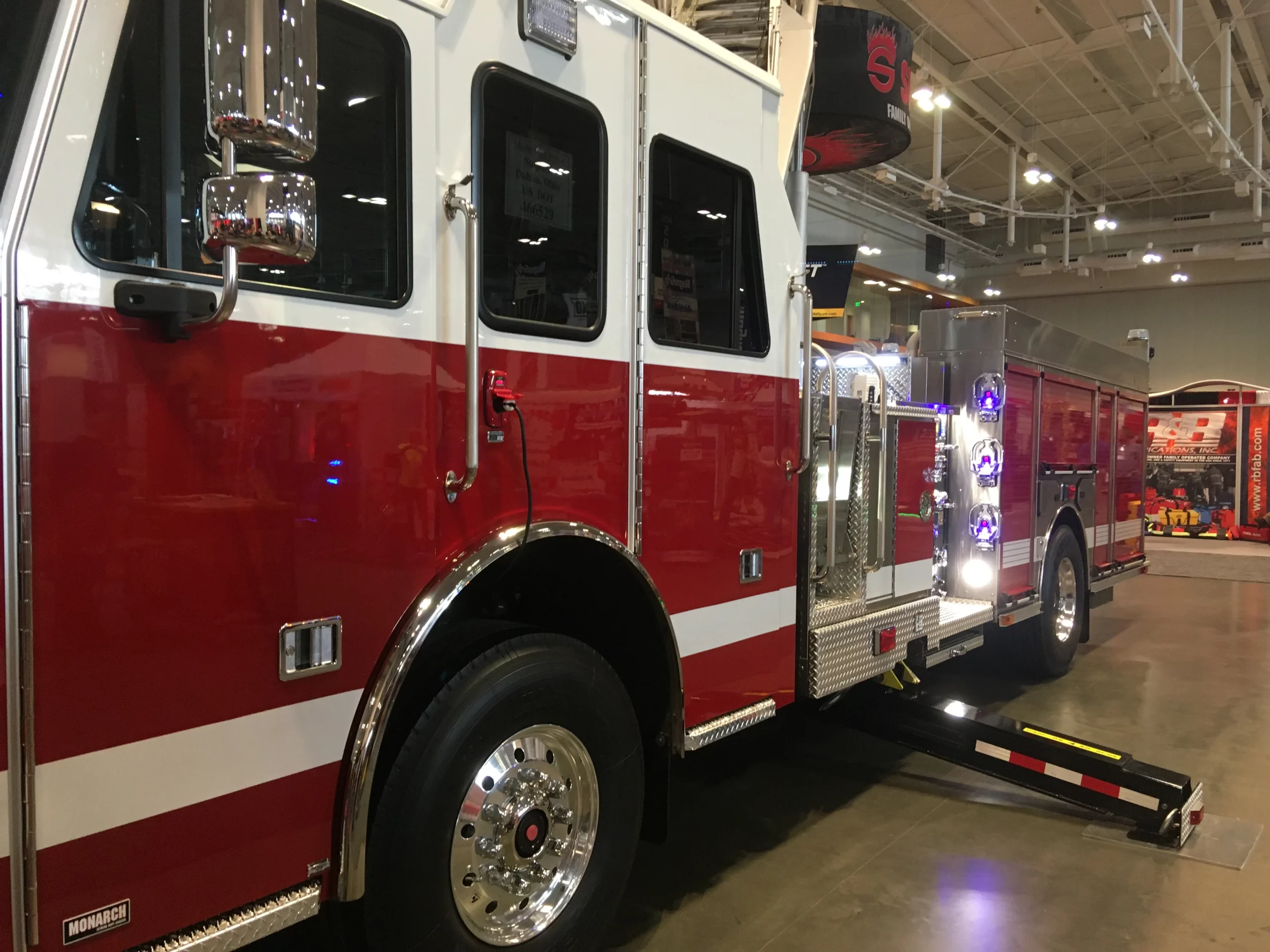 The side of a firetruck at the 2019 Firehouse Expo