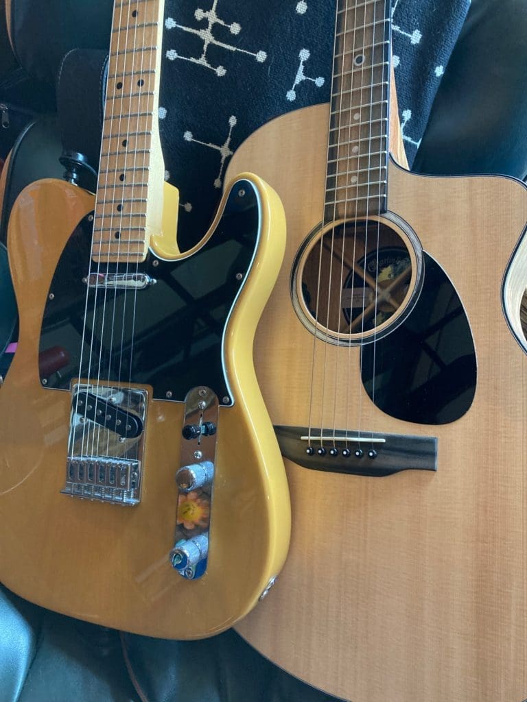 Fender Telecaster, Martin acoustic, Blonde, Martin, guitars