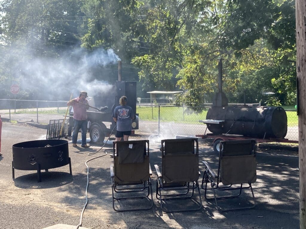 fire department, volunteer, BBQ, fundraiser, fundraising, community, pork butt, smoked