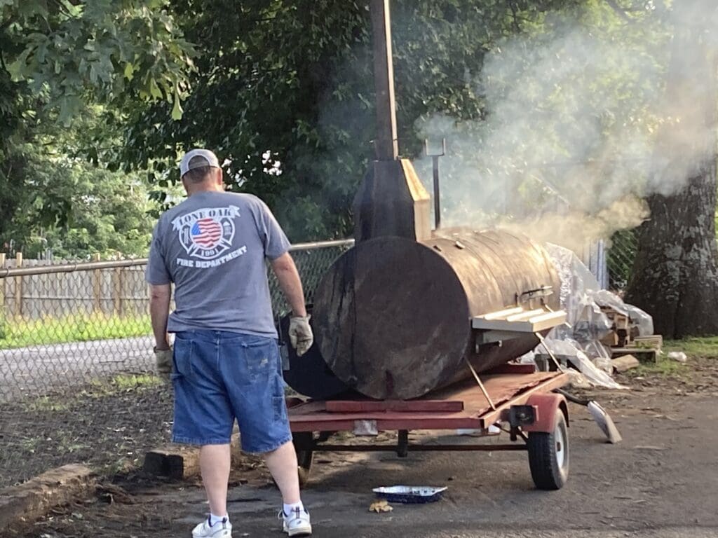 fire department, volunteer, BBQ, fundraiser, fundraising, community, pork butt, smoked