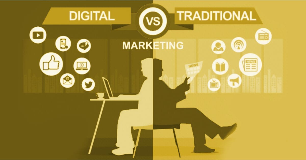 digital, traditional, modern, marketing