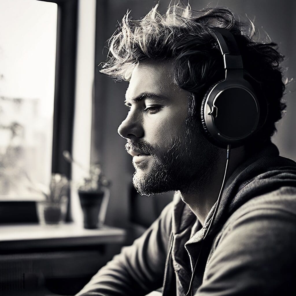 listen, focus, music, headphones